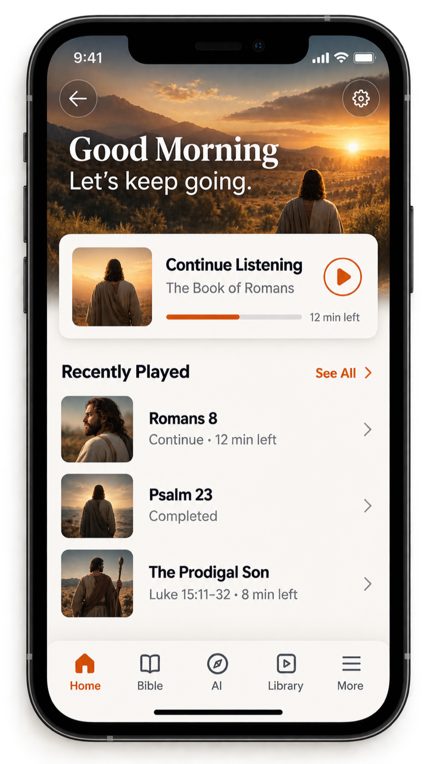 ¡VIVA! La Santa Biblia app home screen